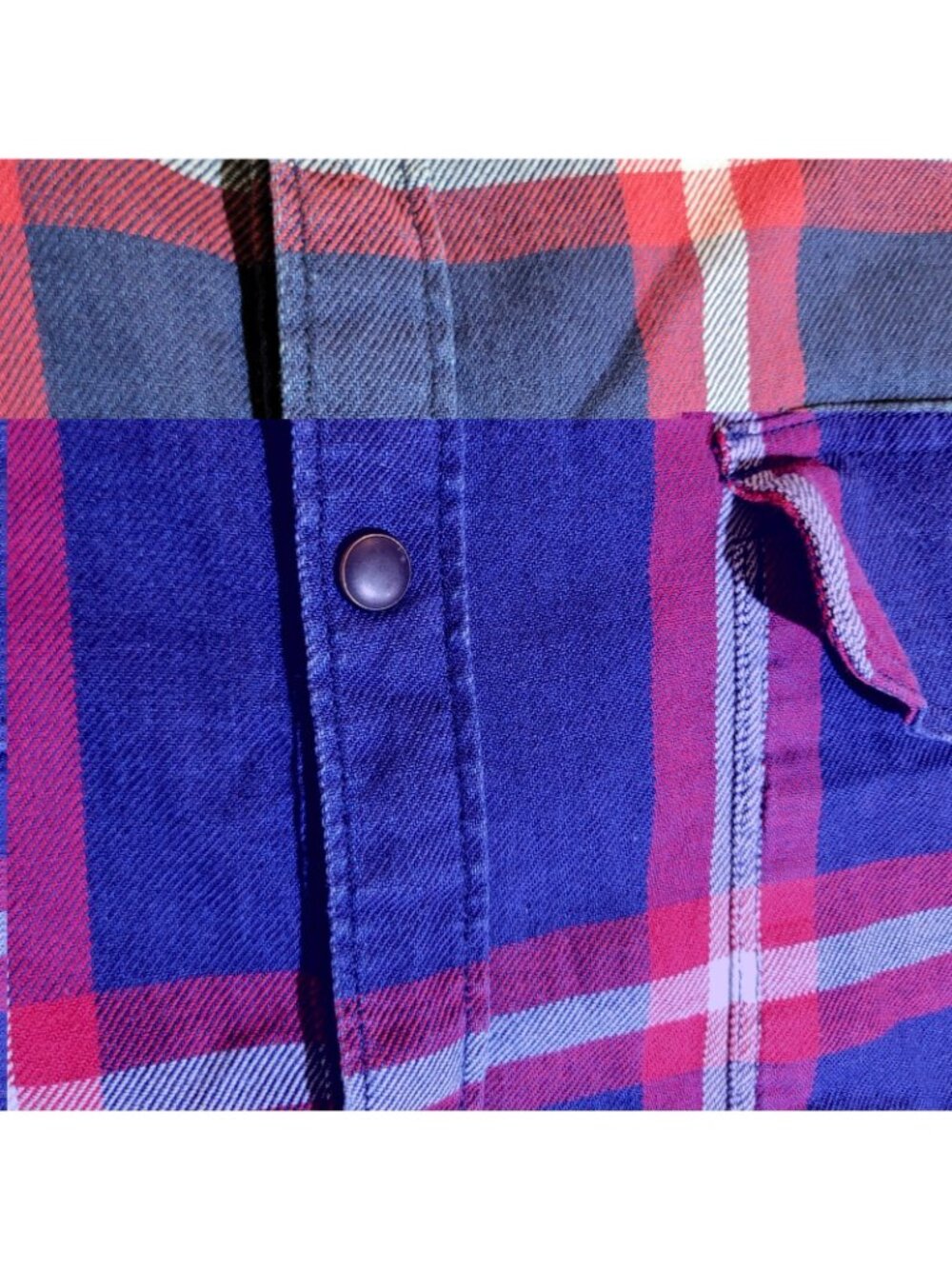 Lucky Brand Button Up Shirt Mens XL Blue Plaid Slim Fit Saturday Stretch - Picture 3 of 9